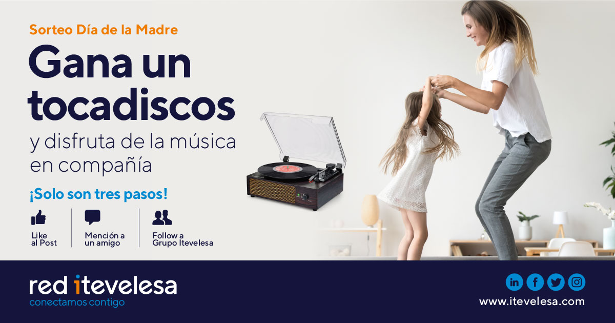 Sorteo Día de la Madre: ¡Puedes llevarte un tocadiscos participando en Redes Sociales!