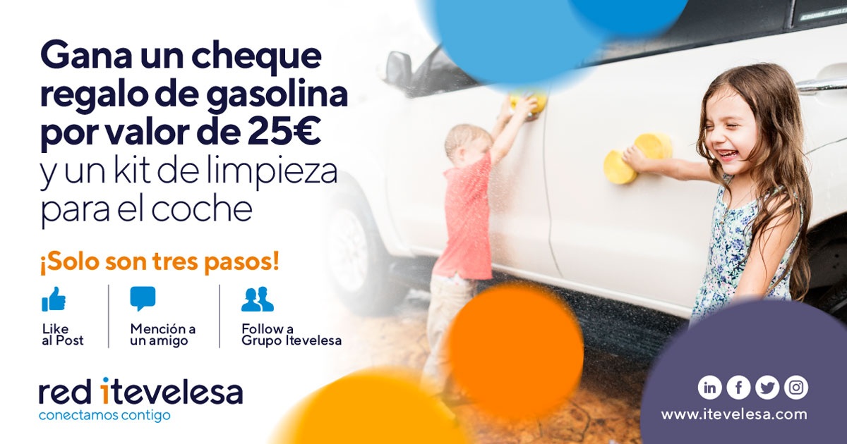 Gana en RRSS un cheque regalo de combustible y un kit de limpieza para el coche